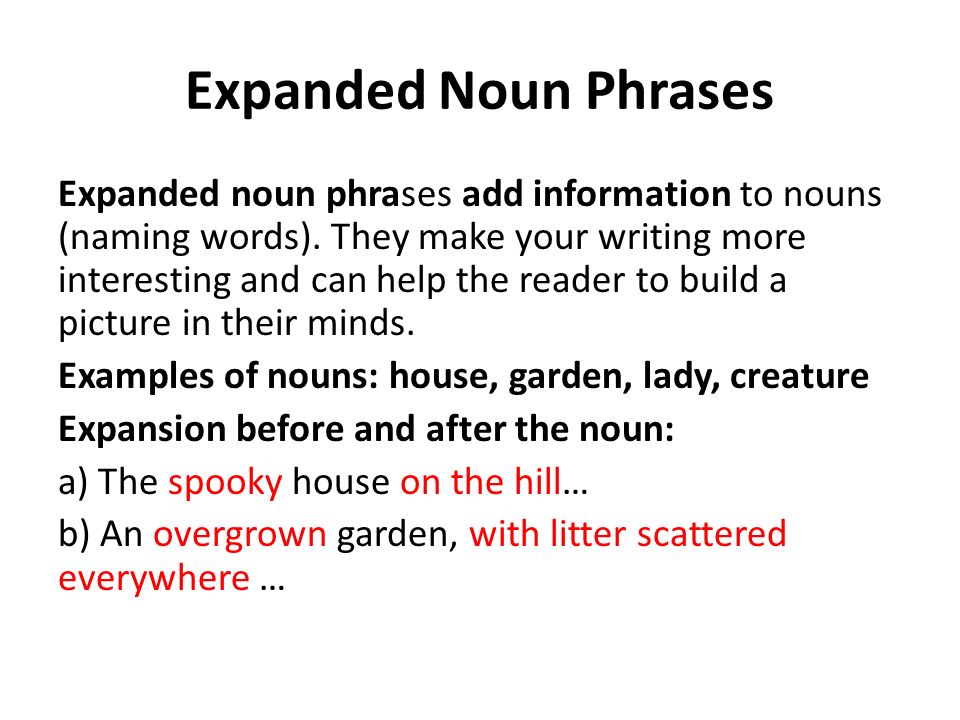 Noun phrases exercise